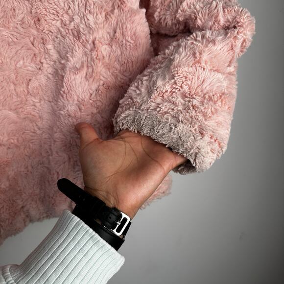 The North Face Girl Reversible Jacket Pink Fur reversible sherpa Jacket - Picture 5 of 10